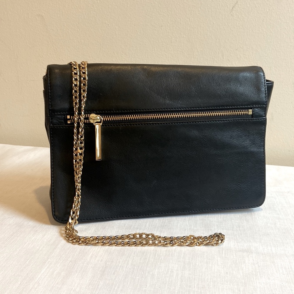 Halogen Black Leather Crossbody